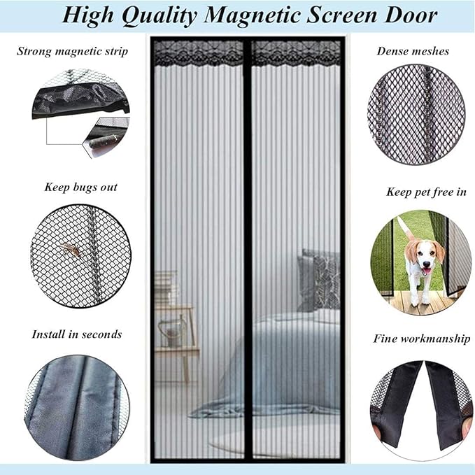 Magnetic Screen Door - Self Sealing Mash